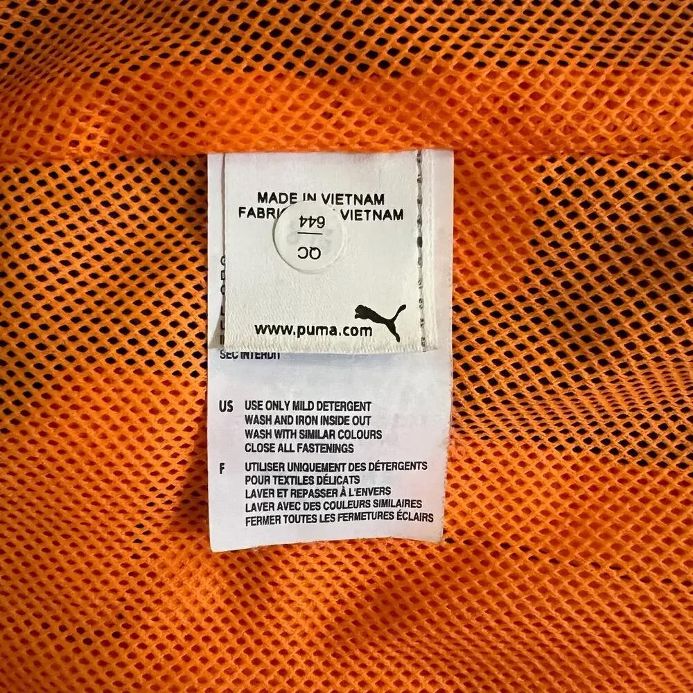 Puma Track Jacket 2XL Blue Orange Y2K Windbreaker Mesh Lined Full Zip Mens Logo